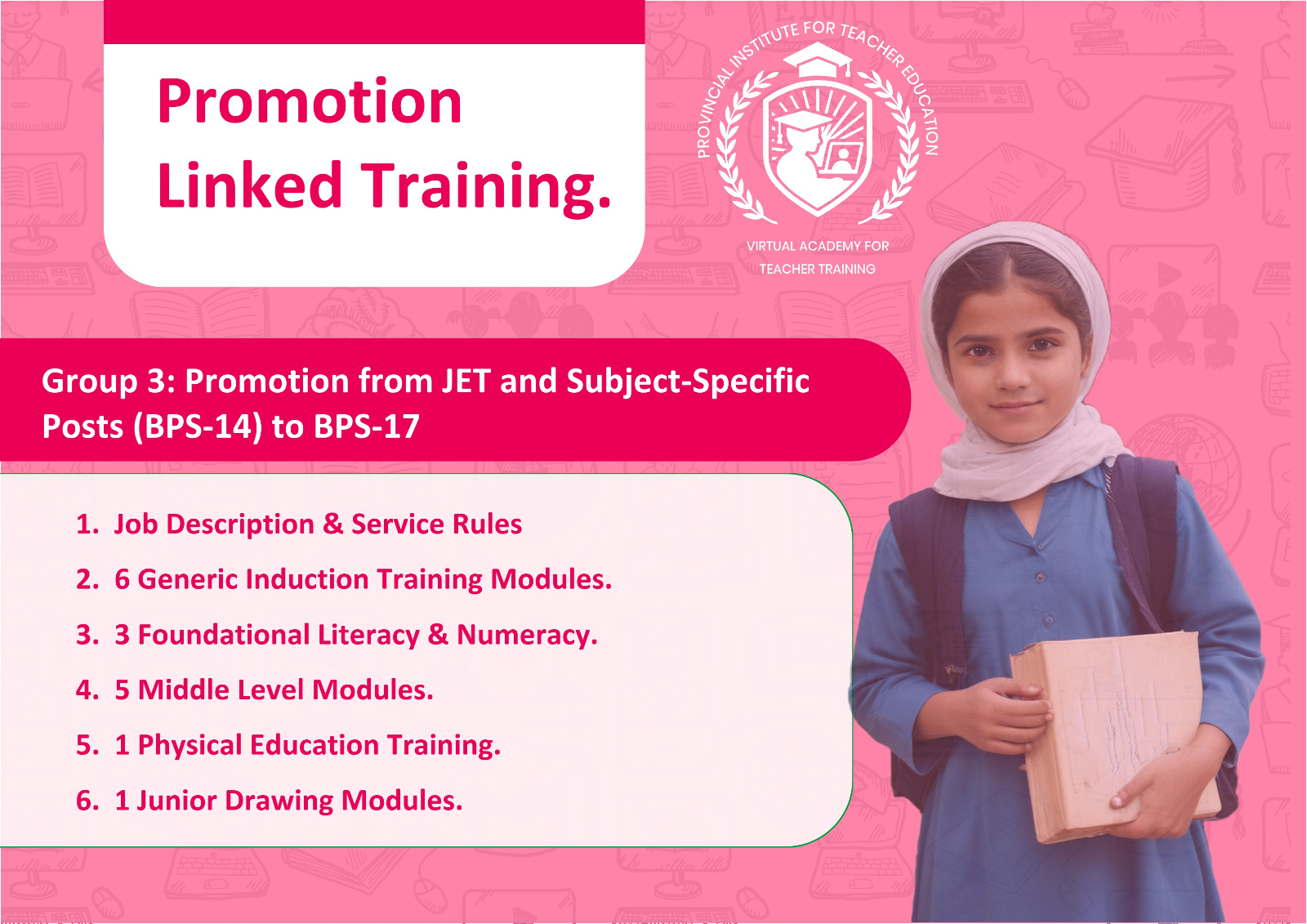 Group 3: Promotion from JET and Subject-Specific Posts (BPS-14) to BPS-17